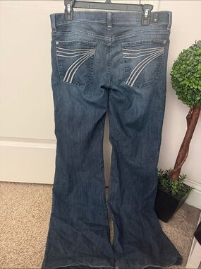 7 for All Mankind Dojo Dark Blue Women's Bootcut embroidered Jeans